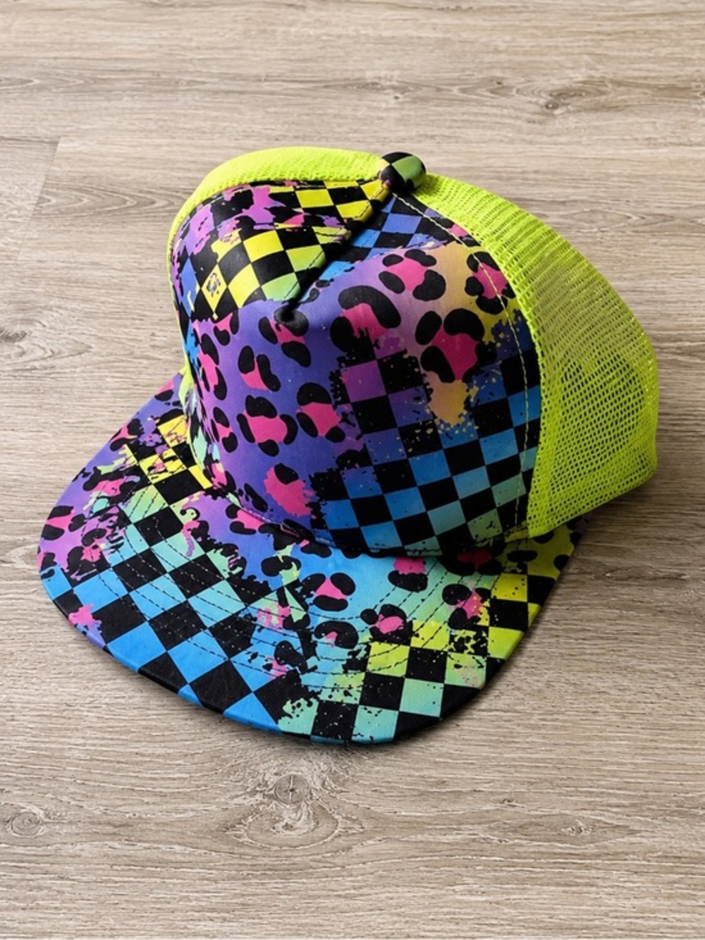 Strictly Wild Baby Trucker Hat 12m-3T Snapback Toddler Cap Wild one checkerboard